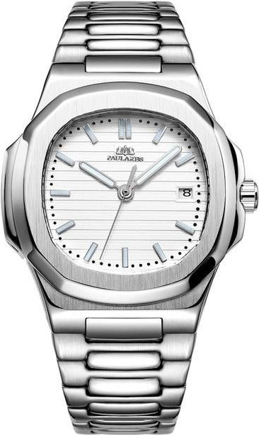 PAULAREIS Armbanduhr Automatik, Edelstahl, Weiß, Herren - Bild 1