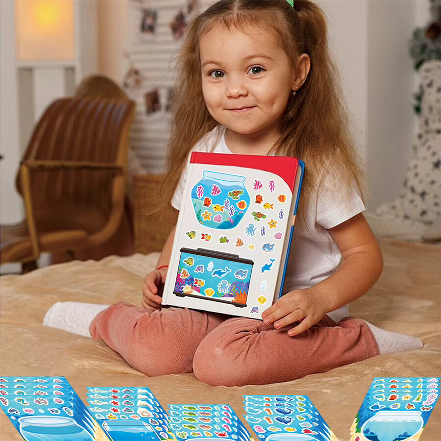 Charile Cartoon Glück Aquarium Puzzle Aufkleber, 8/16 Blatt, multicolour - Bild 2