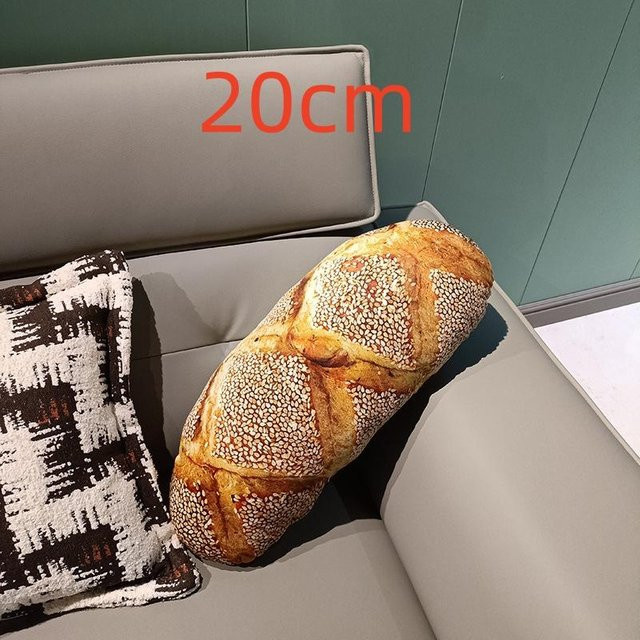 Yiran toy Brot Plüschkissen in Braun als weiches Kawaii Lebensmittelkissen für Kinder - Bild 1