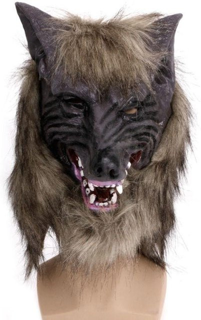shanghaicaihong Wolfskopf Maske, Horror Halloween, Schwarz, Kunststoff - Bild 1