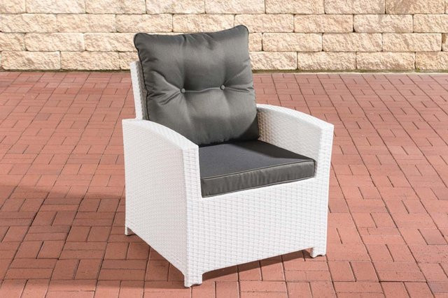 TPFGarden Sessel Fino Anthrazit und Weiß aus Rattan und Metall für den Garten - Bild 1