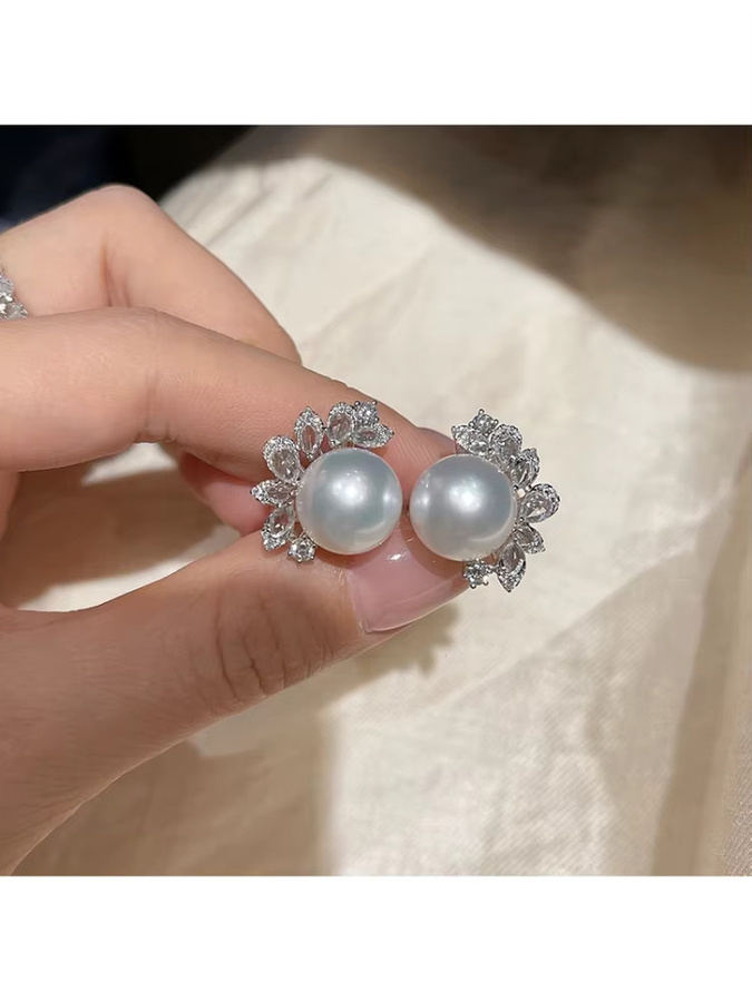 Huitan Brillante Ohrstecker, Silber, Perle, Diamant, Damen - Bild 7