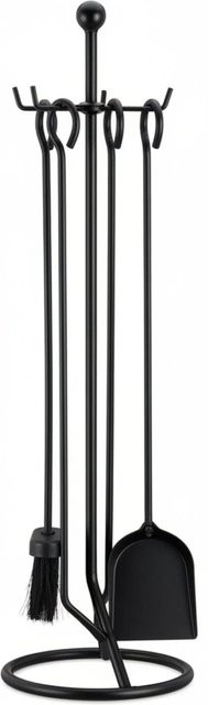 Relaxdays Kaminbesteck aus Stahl in Schwarz, 5-teilig, B/T/H: 68 x 20 x 20 cm - Bild 1