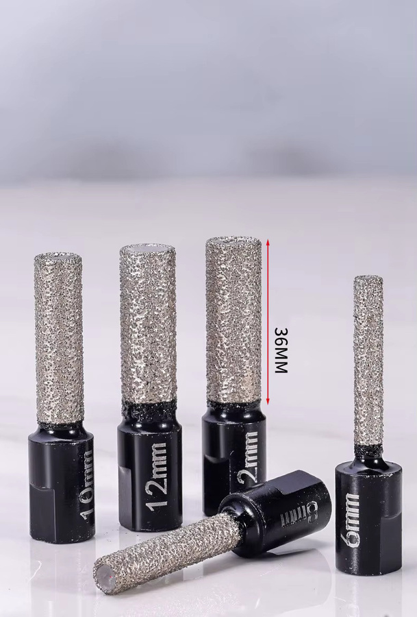 NIUXIANG Diamant Lochsäge M10 vakuumgelötet für Winkelschleifer, Kernbohrer für Keramik, Granit, Marmor, Stein und Fliesen, Farbe: Silber - Bild 6