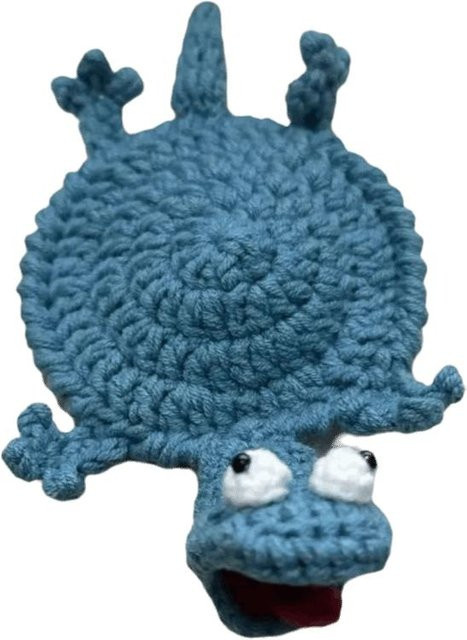 Bianzhufeng Häkel-Untersetzer Lizard in Blau mit rutschfester Basis - Bild 1