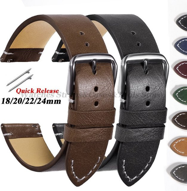 Uhrenarmband Leder, Vintage, Unisex, 18 mm, 20 mm, 22 mm, 24 mm - Bild 1