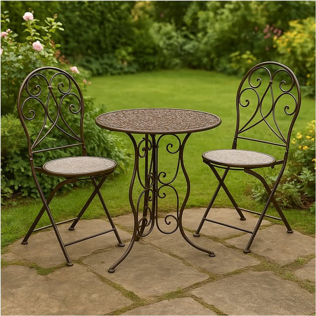 HTI-Living Tischgruppe Lani Antik aus Metall für Garten, Terrasse und Balkon - Bild 1