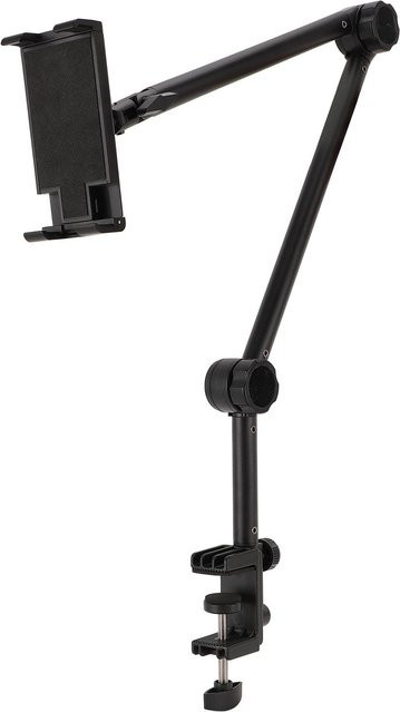 DIYelecs Verstellbarer Bett-Schreibtisch-Handyhalter aus Eisen, Faltbarer und Rutschfester Handy-Ständer mit Handyklemme in Schwarz - Bild 1