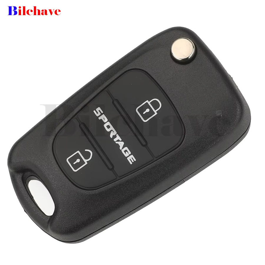 Jingyuqin Klappbarer Autoschlüssel für Kia Sportage 2010-2014 mit 2/3 Tasten, SEKS-AM08FTX 95430-3U000/3W600, 433MHz FSK ID46 Chip, Schwarz - Bild 3