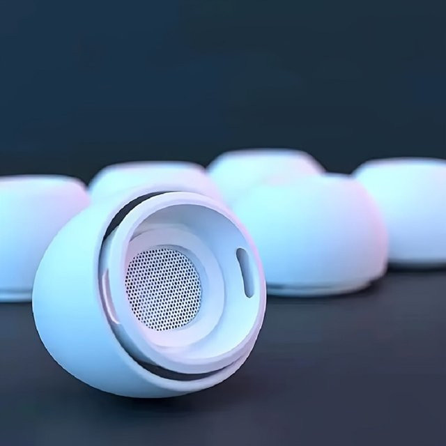 2er-Set Silikon Ohrstöpsel für Apple AirPods Pro 1 und 2 in Weiß, verschiedene Größen XS bis L - Bild 1