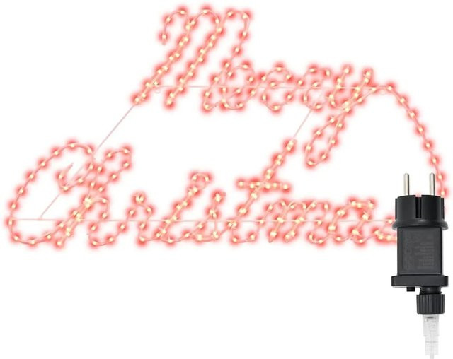 vidaXL Weihnachtsschild mit 216 LEDs in Rot aus Eisen, H x B x T: 99 x 55 x 13 cm - Bild 1