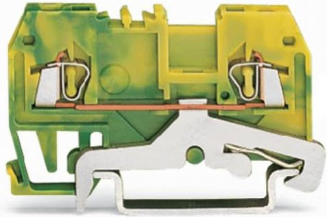 WAGO 279-907/999-950 Schutzleiterklemme mit Zugfeder, Farbe: Grün/Gelb, 100 Stück - Bild 1