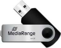 MediaRange USB Stick MediaRange Serie, 64 GB, USB 2.0, Drehkappengehäuse, schwarz-silber, B: 11 mm, T: 11 mm, H: 56 mm - Bild 3
