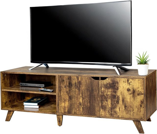 Relaxdays TV Lowboard aus Holzwerkstoff in Vintagebraun mit 6 Fächern, B/T/H: 140 x 40 x 50 cm - Bild 1