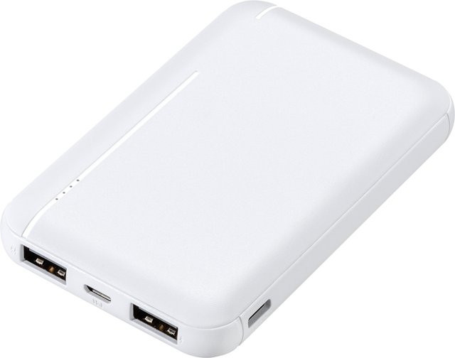 Vivanco Fast Charge Power Bank 5.000mAh mit 10,5W in Weiß mit Micro-USB, USB-C und USB-A Anschlüssen - Bild 1