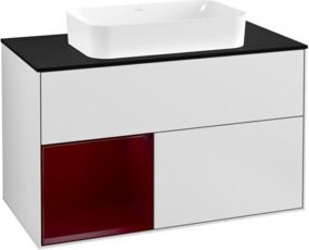 Villeroy & Boch Finion Waschtischunterschrank mit Abdeckplatte, Farbe Weiß matt lackiert, B: 100 cm, T: 50,1 cm - Bild 1
