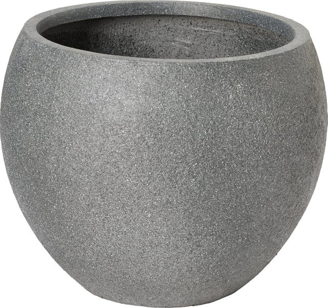 Runder Pflanztopf Fibreclay aus Kunststein in Anthrazit, B/T/H: 41 x 41 x 30,5 cm - Bild 1