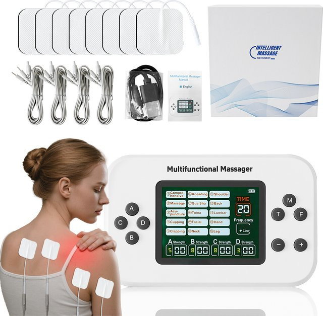 Raiuleko Multifunktionales Massagegerät, TENS EMS, 8 Pads, Unisex - Bild 1