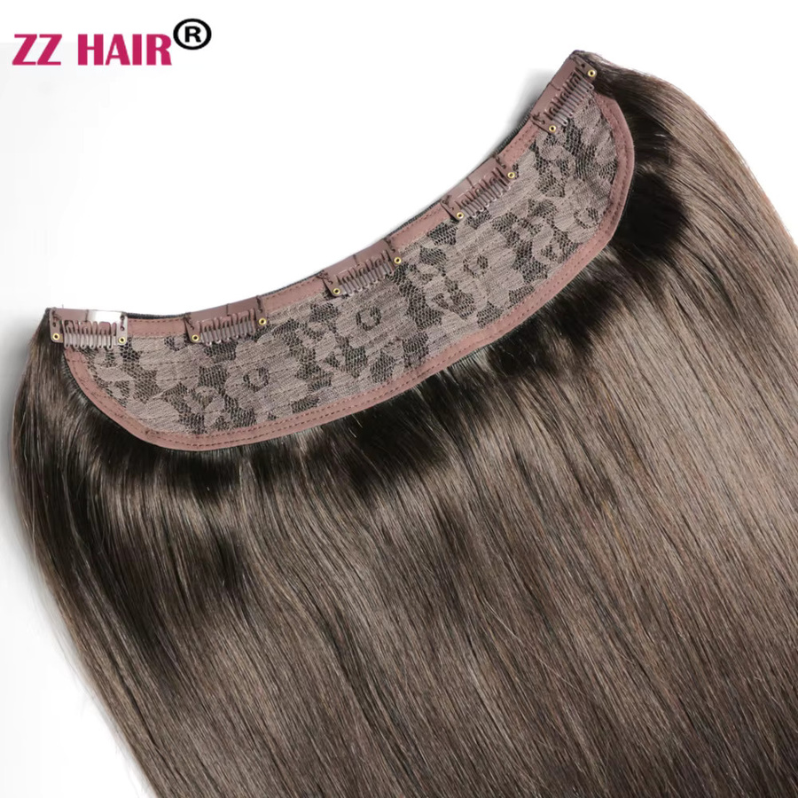 ZZHAIR Echthaar-Remy-Haar, glatt, U-teiliges Set mit Clips - Bild 5