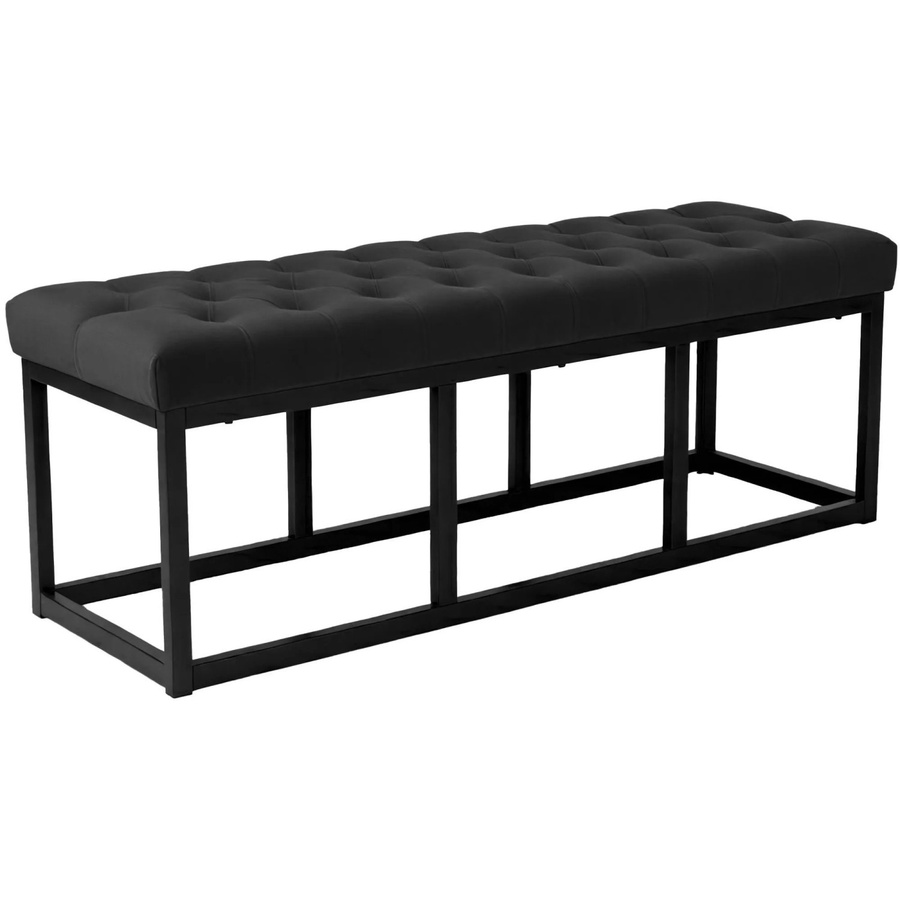 DELUKE Sitzbank MERIDA aus Samt in Schwarz, gesteppt, B/T/H: 120 x 37 x 42 cm - Bild 2