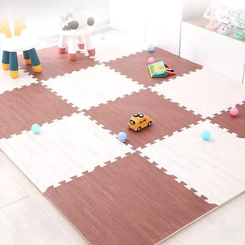 DHDH Puzzle-Bodenschaumteppich in Holzoptik, wasserdichte und rutschfeste Spielmatte für Babys und Kinderzimmer, B/T/H: 30 x 30 x 8 cm - Bild 2