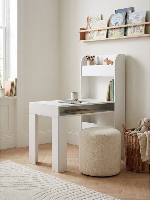 KADIMA DESIGN Kinderschreibtisch mit Regal in Weiß, B/T/H: 90 x 50 x 110 cm - Bild 1