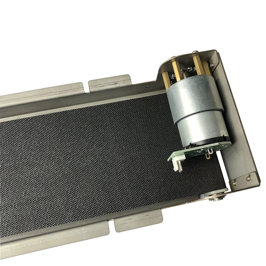 Fandeii Mini-Förderband aus Edelstahl mit 85mm Breite, 24V Desktop-Transportbahn für Lebensmittel und Verkaufsautomaten mit 50mm/s Geschwindigkeit - Bild 2