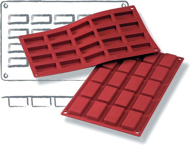 Schneider Silikonbackform Rechteck Mini Muffin-Tray, rot, B/H/T: 17,5 x 1,1 x 30 cm - Bild 1