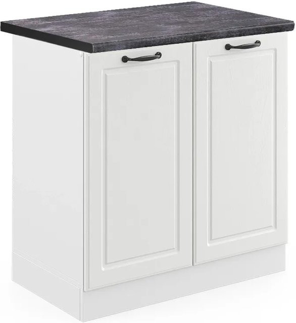 Vicco Spülenunterschrank R-Line Landhaus Weiß Anthrazit B/T/H: 80 x 60 x 81,6 cm - Bild 1