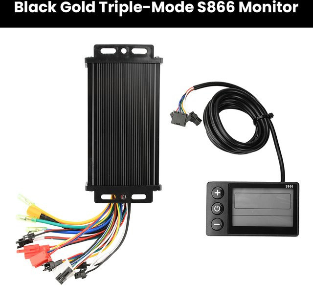 Aideepen Sinuswellen Brushless Motorcontroller für E-Bikes, 3-Modus-Treiber für 750-1500W, kompatibel mit LCD-Displays S866, V888, SW900, 890, Schwarz - Bild 1