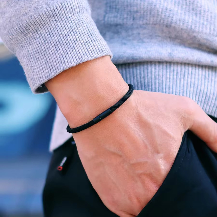 Noter Fadenarmband, Stoff, Schwarz, Unisex - Bild 2