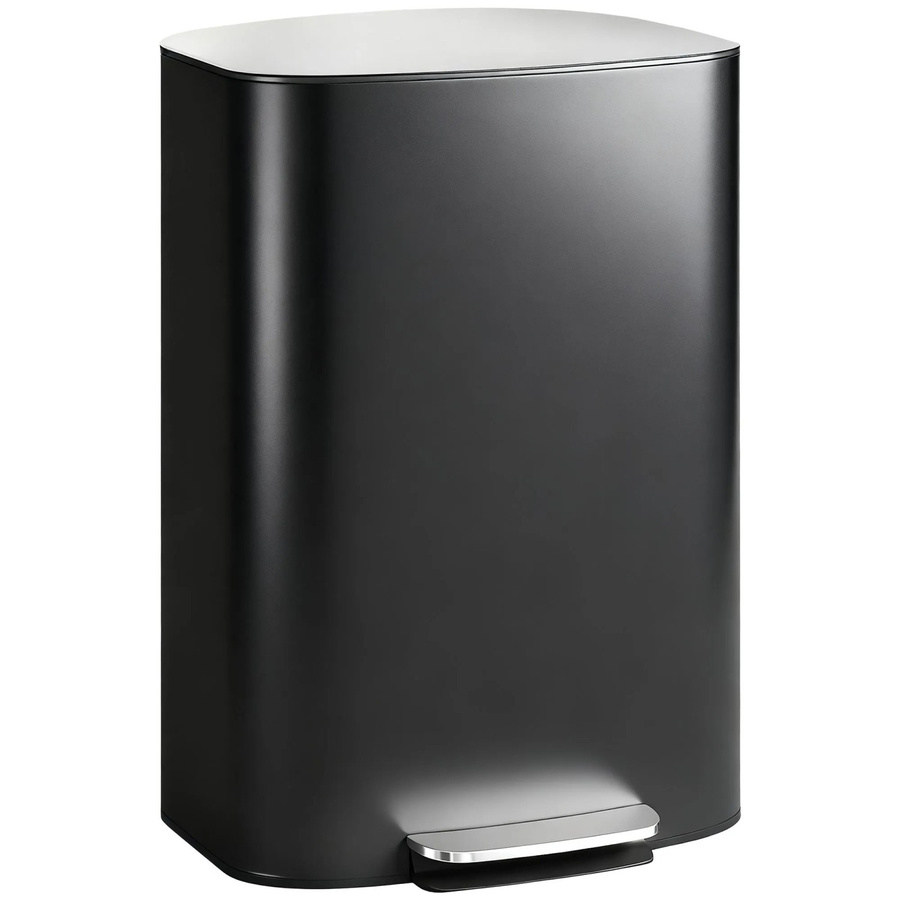 HOMCOM Mülleimer aus Edelstahl in Schwarz, B/T/H: 36,5 x 45,1 x 62,2 cm - Bild 2