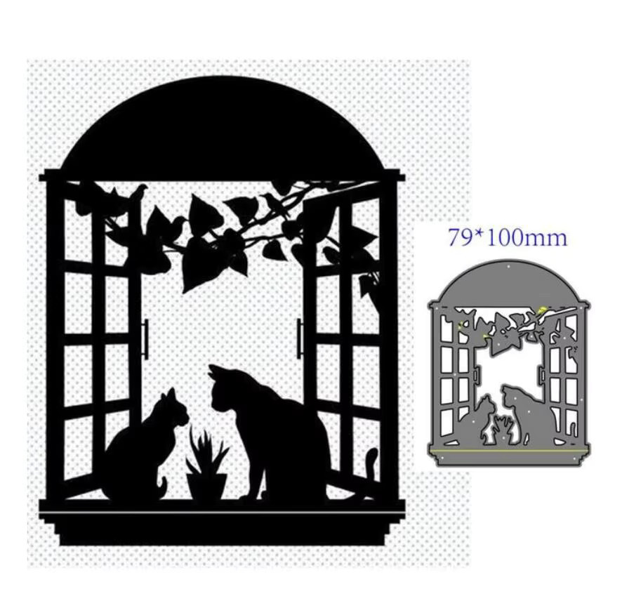 Metall-Stanzenform für Tier-Motive wie Katze und Vogel in Schwarz für Papier-Handwerk und Scrapbooking - Bild 3