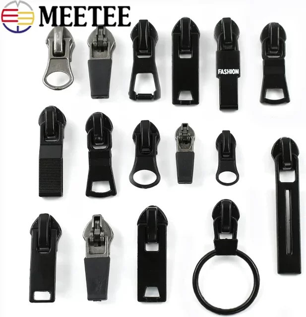 Meetee Wasserdichte Nylon-Reißverschlussköpfe mit Umkehrfunktion in Schwarz für Jacken, Zelte und Kleidung - Bild 1
