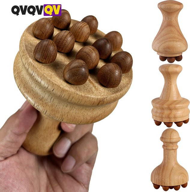 Holz Massage Pilz, Anti-Cellulite Lymphdrainage Massagegerät, Unisex - Bild 1