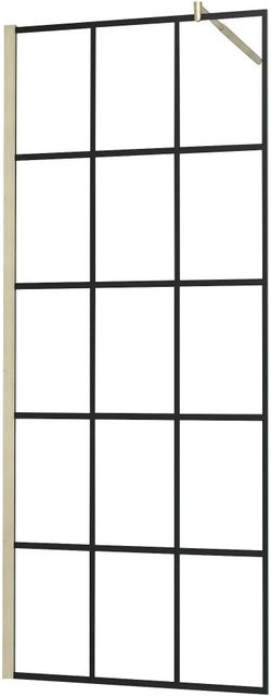 AICA Walk-in Duschwand mit Stabilisierungsstange aus Nano Glas in Transparent, B: 80 cm, H: 200 cm - Bild 1