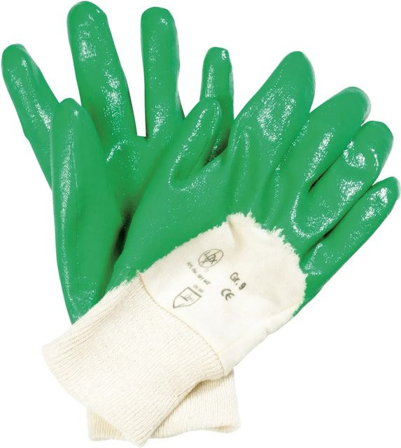 LUX-TOOLS Gartenhandschuh aus Nitril in Grün, Größe M - Bild 1