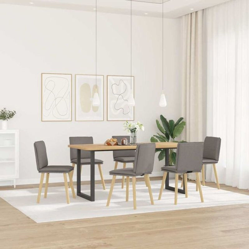 Set aus 6 modernen Esszimmerstühlen von Vidaxl in Taupe meliert und Grau - Bild 1