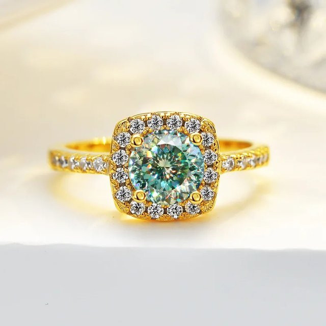 Joyce jelly 22 Ring, 925 Silber, Moissanite, Gold, Verlobung - Bild 1