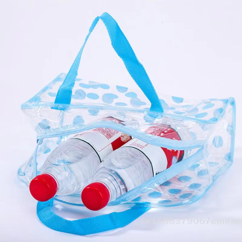 ZYAS Make-up-Tasche, transparent, pink, Punktmuster - Bild 3