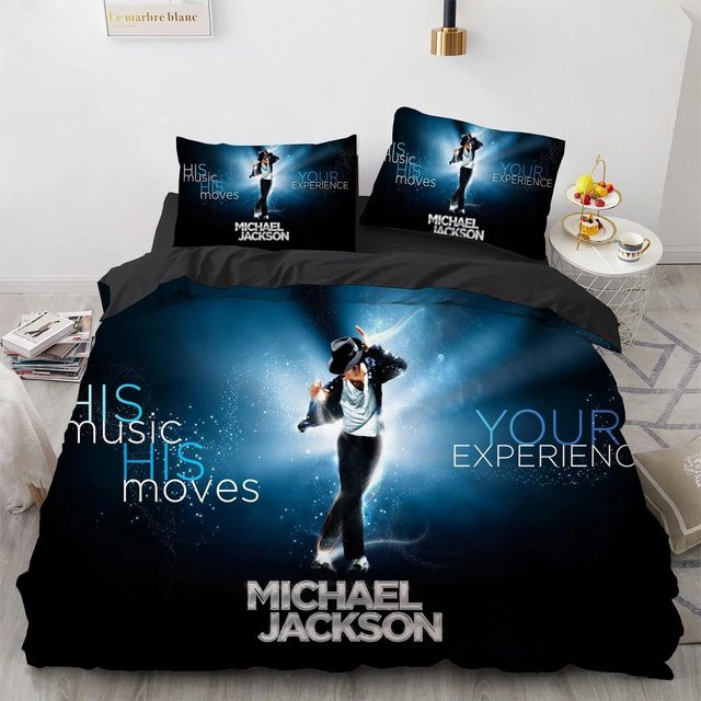 Softura Michael Jackson Bettwäsche-Set aus Mikrofaser, Schwarz, B/H: 135 x 200 cm - Bild 1