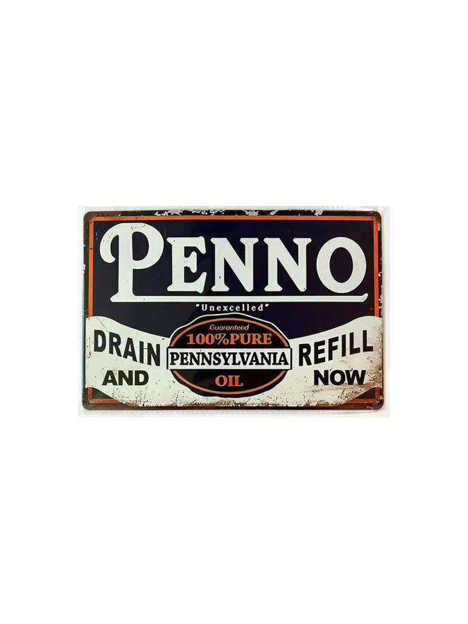 Penno Vintage-Metallschild Pennsylvania-Öl Wandkunst, Mehrfarbig, B: 20,0 cm, H: 14,0 cm, T: 1,0 cm - Bild 2