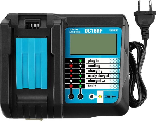 Makita DC18RCT Li-Ionen-Akku-Ladegerät für 18 V und 14,4 V Akkus, 3 A Ladestrom, Schwarz - Bild 1