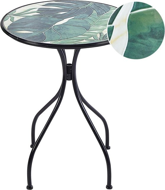 Beliani Gartentisch COZZANA in Schwarz und Grün mit Keramikplatte, B/T/H: 60 x 60 x 75 cm - Bild 1