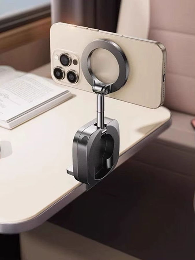 Faltbare MagSafe Reise-Handyhalterung mit 360 Grad Rotation für Flugzeug und Auto-Armaturenbrett - Bild 7