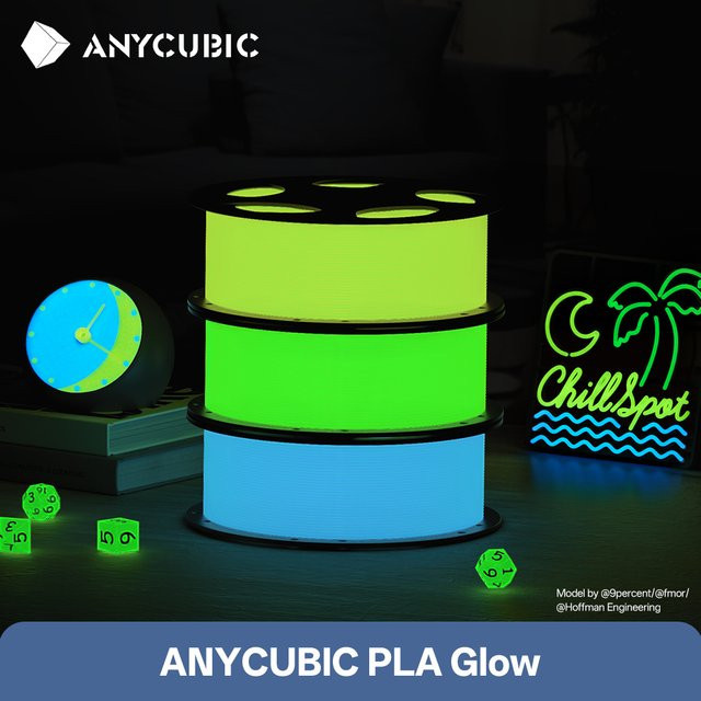 Anycubic Glow Filament PLA Leuchtendes 3D-Druckmaterial in Grün für FDM-Drucker - Bild 1
