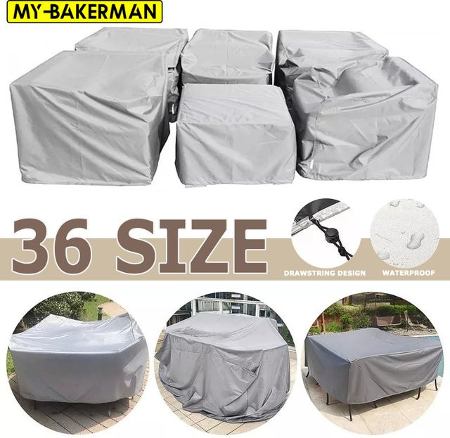 Wasserdichte Gartenmöbel Abdeckung von MY·BAKERMAN in Schwarz zum Schutz von Sofa, Tisch und Stühlen vor Regen und Schnee - Bild 1