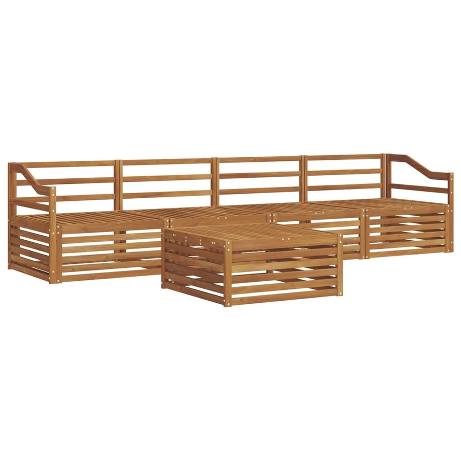 vidaXL Outdoor-Sofagarnitur aus Akazienholz in Braun, 5-teiliges Set mit Tisch und Armlehnen - Bild 2