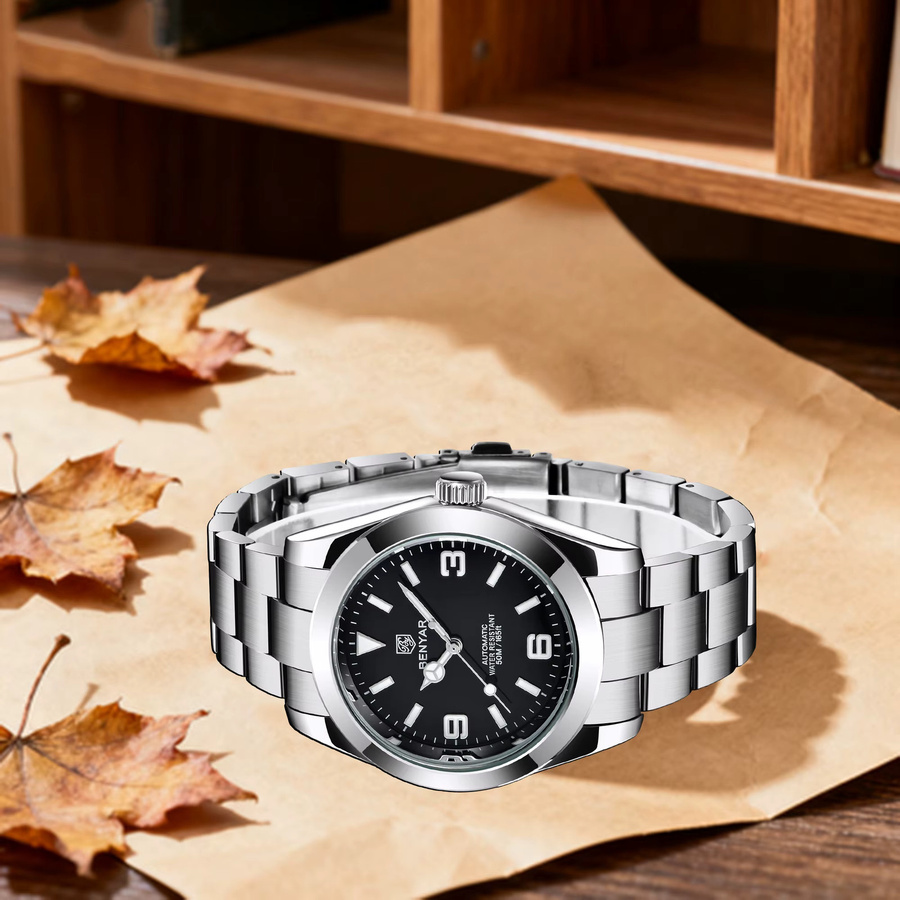 BENYAR Armbanduhr Automatik, Edelstahl, Blau, Herren - Bild 3