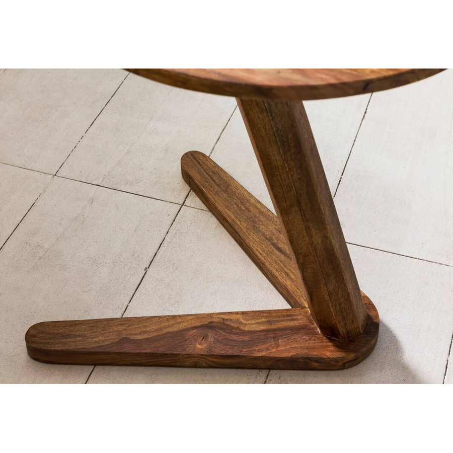 Wohnling Beistelltisch aus Sheesham-Holz in Rosenholz, rund, matt, B/T/H: 45 x 45 x 50 cm - Bild 4